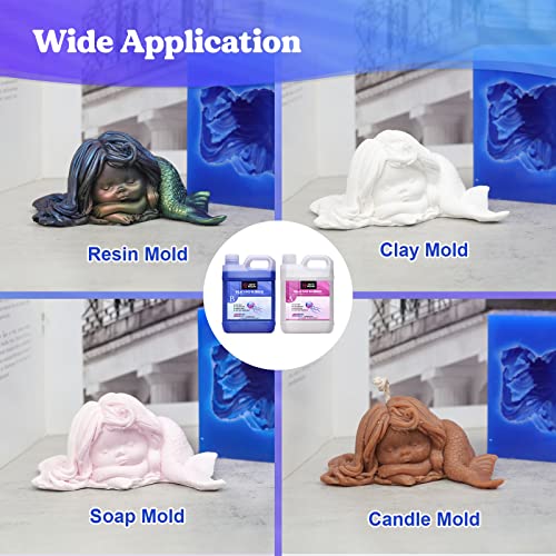 LET'S RESIN Silicone Mold Making Kit 30A,160oz/10Lbs Durable Mold Making Silicone Rubber, Fast Cure Platinum Cured Silicon, Self-Degassing Molding Silicon, Ideal for DIY Resin Molds - size: Large