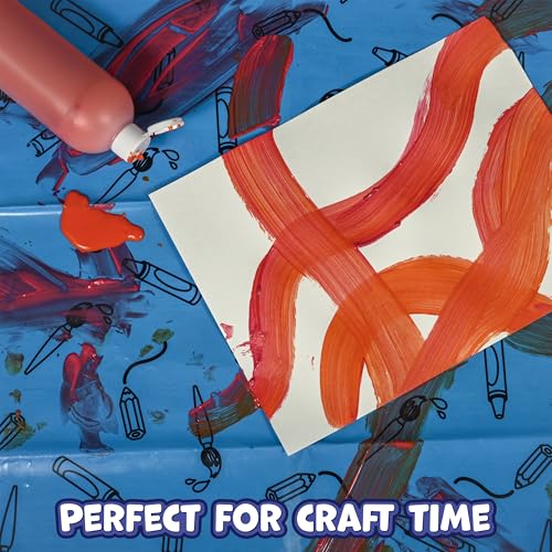 READY 2 LEARN Messy Mat | Protect Tables and Floors While Crafting | Washable High Chair Mat | Waterproof | Reusable and Lightweight | 60”L x 60”W