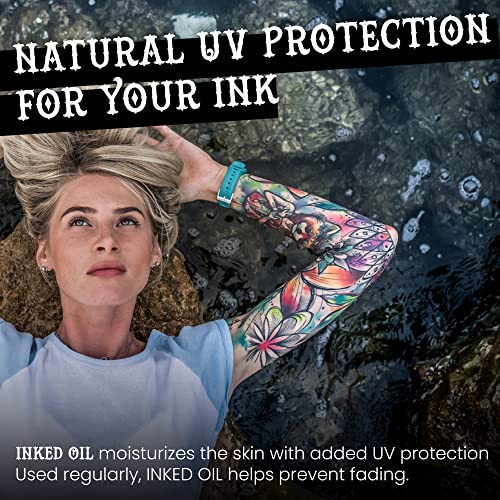 Ink Oil Tattoo Aftercare - Organic Tattoo Oil for Healing - Natural Tattoo Aftercare Lotion with Therapeutic Grade Essential Oils - High-Grade Tattoo Healing Oil for Fresh & Healed Tattoos