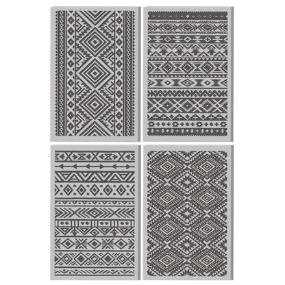 4 Pcs Tribal Patterns Clay Texture Mat Ethnic Pattern Polymer Clay Texture Sheets DIY Tools for Pottery Earring Jewelry Making Stamp Engraving Machines, 4x2.6inch - style: Tribal Patterns