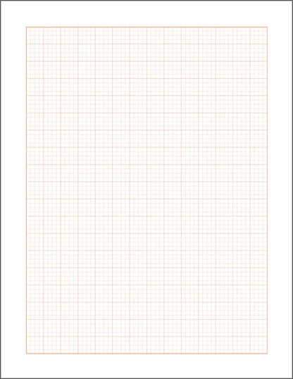 Design Ideation Lay Flat Grid PAD. Removable Sheet. Premium Paper. Smart-Bind Reinforced Lay Flat Binding. Orange Grid. (8.5" X 11") LF-2550-LS (1 Book) - color: Orange Grid