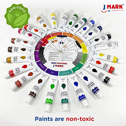 J MARK Painting Kit for Adults, Paint and Canvas Set - Acrylic and Watercolor Paint Set, Art Sets