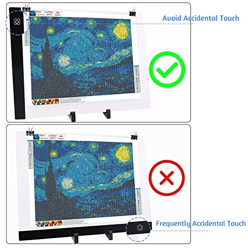 LIRUNQIU A3 Diamond Painting LED Light Pad Kit | Includes storage case, pens, stand, pad board. Ideal for adults, full drill diamond art. Complete 5D tool set. - size: A3 Led Pad