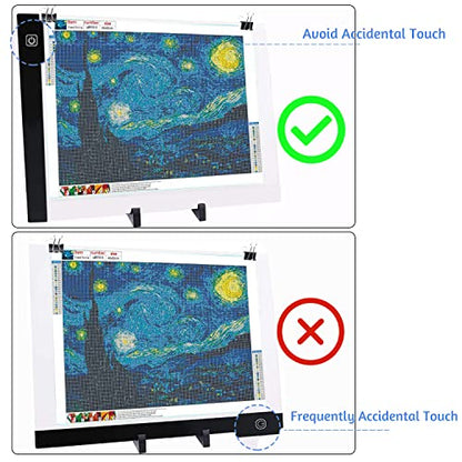 LIRUNQIU A3 Diamond Painting LED Light Pad Kit | Includes storage case, pens, stand, pad board. Ideal for adults, full drill diamond art. Complete 5D tool set. - size: A3 Led Pad