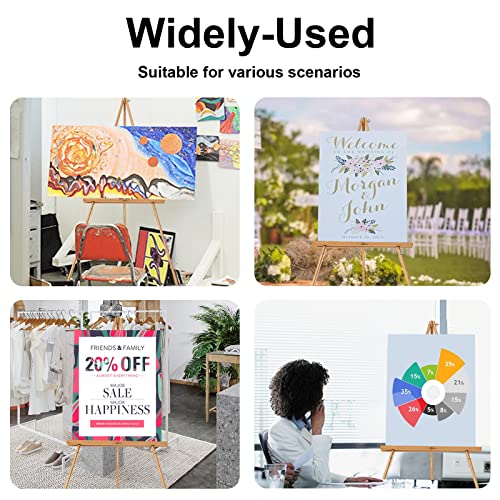 Falling in Art 65" A-Frame Tripod Easel Stand, Wooden Display Easel with Adjustable Canvas Holder, Floor Easel for Wedding Signs, Posters, Paintings, Artwork(Natural) 2 Pack - color: Natural-2 Pack