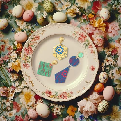CHGCRAFT Abstract Wildflowers Polymer Clay Texture Sheets Geometric Flowers Silicone Stamp Clay Texture Mat Modeling Pattern Pad Texture Sheets for Jewelry and Clay Earrings Tools, 5.5x5.5 inch - style: Wildflowers