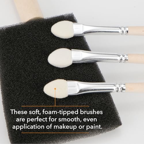 Bates- Foam Paint Brushes, 0.35"- 2", 50 Pack, Assorted Sizes, Foam Brushes for Painting with Lightweight Wooden Handles for Painting, Staining, Touch-Ups, Crafts & DIY Projects