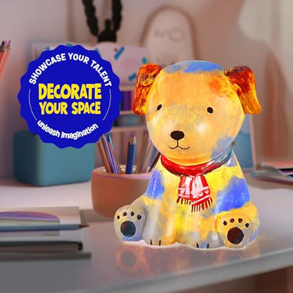 LAOESE Paint Your Own Dog Lamp Kit, Art Supplies Painting Kits for Kids, Arts and Crafts for Kids Ages 8-12, Dog Toys Girls Boys Birthday Gifts for Kids Ages 3 4 5 6 7 8 9 10 11 12+ - style: Dog