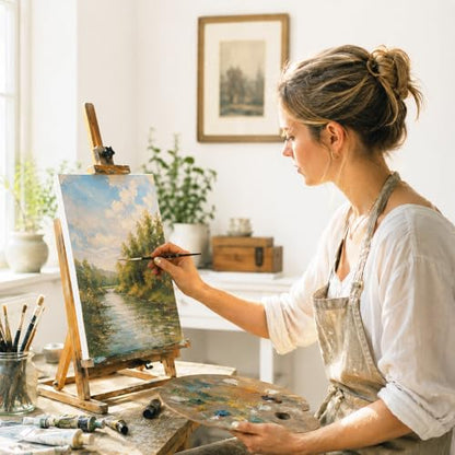 Inburit Stretched Canvas for Painting, 4 Pack - 9x12, 8x10, 6x8, 4x6, 100% Cotton Pre-Primed, Art Blank Canvases Set for Oil, Acrylic & Pouring - size: 4PCS+(4sizex1)