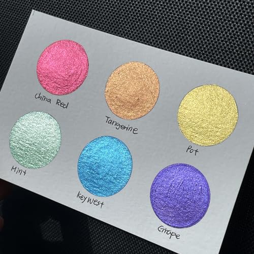 IUILE Handmade Watercolor Paints - Rainbow 1 Half Pan Set (6 colors) - color: Rainbow1
