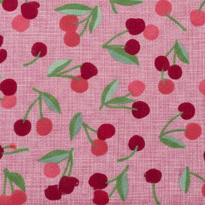 Hobby Gift Medium Sewing Box Organiser, Fabric Covered Storage Box with Handle, Internal Tray, Pin Cushion and Pocket for Sewing, Quilting and Knitting Supplies - color: Cherries