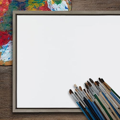 Kate and Laurel Sylvie Blank Framed Canvas Wall Art, 22x22 Gray, Modern Empty Canvas for Paint-Your-Own Art - color: Gray, size: 22"L x 22"W