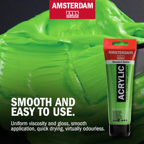 Amsterdam Standard Series acrylic paint primary set | 5 x 120 ml (17791905) | Acrylic Paint with Non-Fading Pigment, Quick Drying Time, Uniform Finish, Water-Based Formula