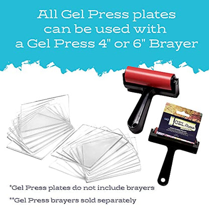 Gel Press Monoprinting Print Plates – 6” x 6” Gel Plate Class Pack Value Pack - Printmaking Supplies - Reusable Gel Printing Plates for Press Art for Card Making, Scrapbooking, Arts and Crafts 12-Pack - size: 6"x 6"
