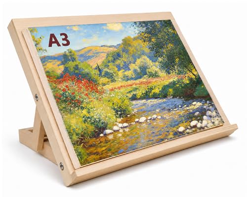 Tabletop Easel 17 X 12.6 Art Easel for Painting | Desktop Easel for Canvas Painting Sketching Display - color: Larger Easel