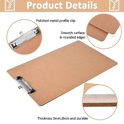 Jspupifip 2 Pack 11x17 Clipboards with Low Profile Clip, Extra Large Wood Clipboard Horizontal Art Drawing Board Vertical Wooden Clip Board Landscape Clipboard for Drawing Office School Supplies