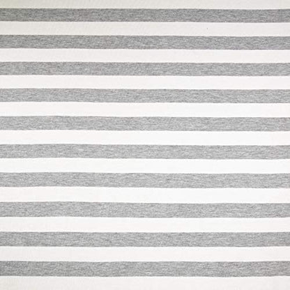FabricLA Rayon Spandex Jersey Knit Fabric 1" Stripes - 58/60" Inches (150 CM) Wide by The Yard - 4 Way Stretch Fabric - Light to Medium Fabric 220 GSM - (Cream, Grey) - 1 Yard - color: Cream, Grey, size: 1 Yard Pre Cut