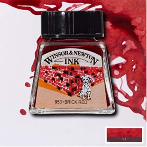 Winsor & Newton Drawing Ink, 14ml Bottle, Brick Red - color: Brick Red, style: 14ml Bottle