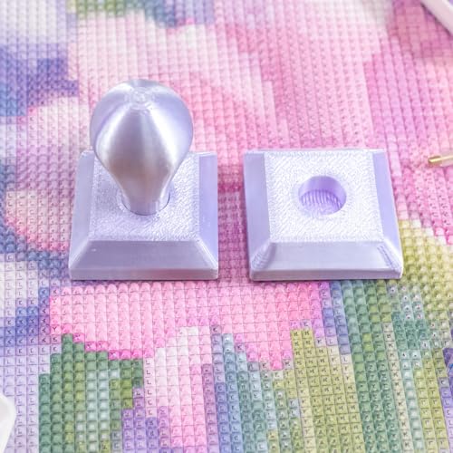 POETRYDRAW Diamond Art Painting Embossing Roller 3D Printing Diamond Art Painting Seal Press Diamond Art Painting Roller Tool Set for Multi-Color Square & Circular Drills (Light Purple) - color: Light Purple
