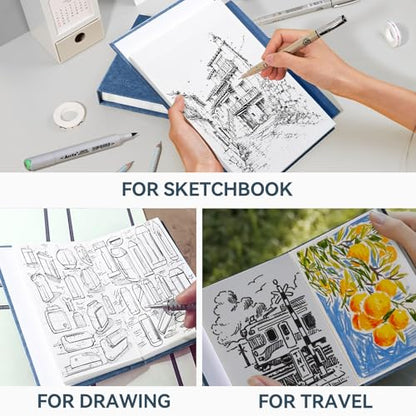 Arrtx Premium A6 Sketchbook 5.8"x4.1" - 60 Sheets/120 Pages, 180gsm Acid-Free Paper Blank Sketch Book, Hardcover Portable Artist Sketch Journal for Drawing, Illustration & Travel - size: A6