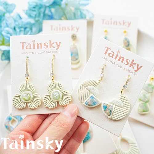 Tainsky 18 Shapes Embedded Polymer Clay Cutters - Gem Clay Jewelry Making Tools, Earring Cutters (A) - color: A Set