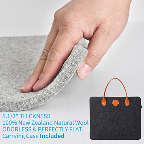 Rdutuok 17“x13.5” Wool Pressing Mat for Quilting with Carrying Case and Silicone Iron Rest pad,100% New Zealand Wool Felted Ironing Pad or Quilting Wooly Felted Iron Board for Retains Heat - size: 17" x 13.5" with Carrying Case