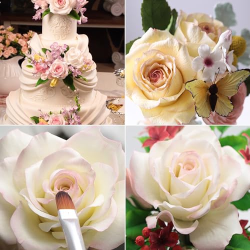 KALAIEN 31Pcs Austin Rose Cutter Set Rose Petals Silicone Fondant Mould Veining Petal Sugar Flower Making Tool - color: Austin Rose Cutter Set(31pcs)