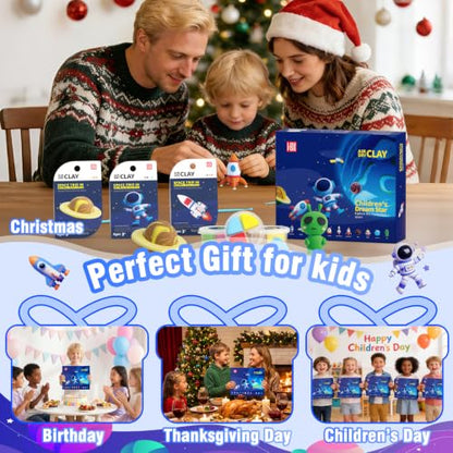 LOUFOR Air Dry Clay Kits - Modeling Clay for Kids, Ultra Light & Soft, Safe & Non-Toxic, 12 Boxes DIY Model Magic Clay with Sculpting Tools & Tutorials, Creatible Art Crafts Toys Gifts Boys Girls - color: #05-Children's Drem Star
