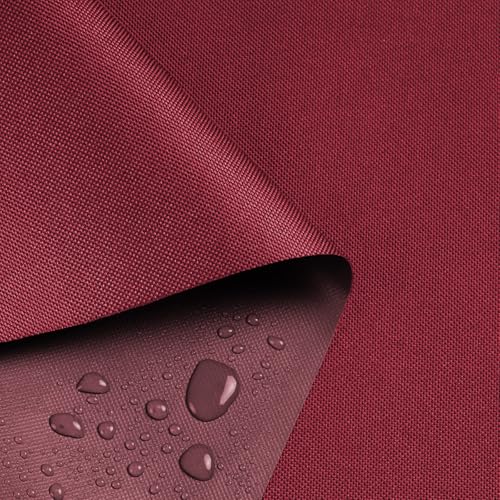 Waterproof Marine Canvas Fabric by The Yard 58"W 600D PVC Backing Water-Resistant Polyester Fabric Upholstery Material for Outdoor Indoor Marine Awning Tent Boat Furniture Cover DIY, 5 Yards Wine Red - color: Wine Red, size: Pre Cut - 5 Yards