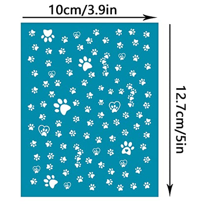 OLYCRAFT Clay Stencils Dog Paw Pattern Non-Adhesive Silk Screen Printing Stencils Reusable Cloud Mesh Stencil Transfer Washable Stencil for Polymer Clay Jewelry Earring Making 5x4 Inch - color: Dog Paw