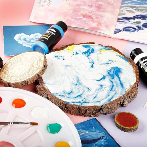 ABEIER Iridescent Acrylic Paint, Set of 18 Chameleon Colors, 2 oz/60ml Bottles, Color-shifting, Non-Toxic, High Viscosity, Blendable, Paints on Rocks Crafts Canvas Wood, Fabric, Ceramic & Stone - color: 18 Colors