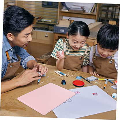 Angoily 4pcs DIY Carving Rubber Blocks for Hand-Made Crafts Soft Rubber Material for Engraving and Stamp Making for Art Projects