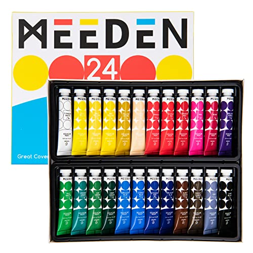 MEEDEN Gouache Paint Set, Non-Toxic 24 x 12ml/0.4oz Water-Based Gouache Tubes Paints for Canvas & Paper, Art Supplies for Artist, Adults, Beginners - color: 24 Colors