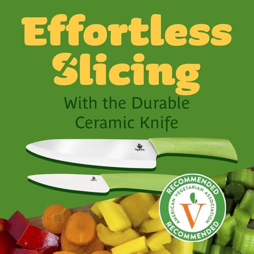 Ceramic Knife Set with Ergonomic Handle, Non-Reactive and Professional Chopping Knife Featuring Sharp, Rust-Proof Blades for Cutting Vegetables & Fruits, Durable Ceramic Kitchen Knives Set 6” & 4” - style: 6 inch & 4 inch