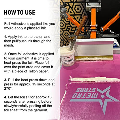 Rapid Cure® Screen Printing Ink Foil Adhesive (8 oz.) - Plastisol Ink for Screen Printing, Fast Curing Fabric Paint - Screen Print Direct®, USA Made - color: Foil Adhesive, size: 8 fl oz