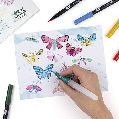 Tombow 56198 Watercolor Set. Includes Dual Brush Pens, Water Brush, Blending Palette, Guide, and More. Perfect for Beginner Watercolor Art!