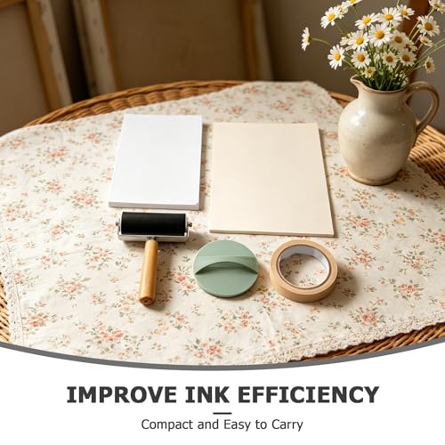 Lurrose Gel Printing Plate Starter Kit with Roller, Baren, Printing Paper, and Tape Reusable Plastic and Gel Printmaking Materials Compatible with Water-Based Paints for Workshops