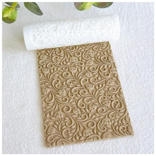 KEOKER Polymer Clay Texture Roller - Great for Making Earrings, Like Texture Sheets, Works with Clay Cutters (Floral) - color: floral