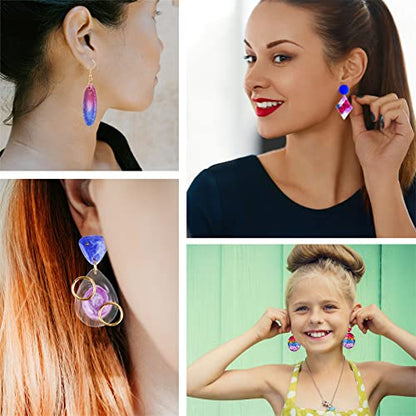 LET'S RESIN Resin Earring Mold, 171 Pcs Resin Jewelry Molds Making Kit with 11 Pack Variety Shape Silicone Molds, Earring Molds for Epoxy Pendant, Earrings, Necklace, Keychains - color: Geometric Earring Molds
