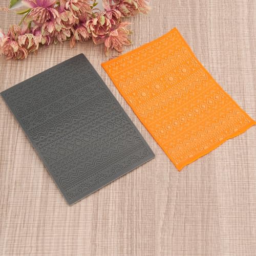 Polymer Clay Texture Sheets for Boho Style Earring Jewerly Making, Flowers Geometric Clay Texture Stamps Mat for Polymer Clay Projects Polymer Clay Earrings Tools