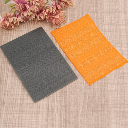 Polymer Clay Texture Sheets for Boho Style Earring Jewerly Making, Flowers Geometric Clay Texture Stamps Mat for Polymer Clay Projects Polymer Clay Earrings Tools