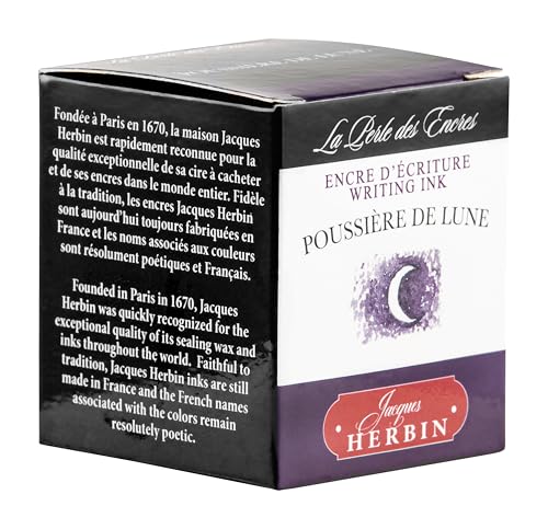 J. Herbin Fountain Pen Ink - 30 ml Bottled - Poussiere de Lune, 1.01 Fl Oz (Pack of 1) - color: Poussiere De Lune, size: 1 fl oz