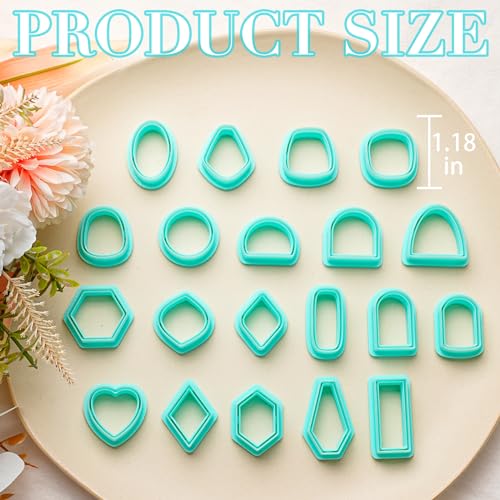 TAINSKY Polymer Clay Cutters - 20 Shapes Frame Clay Cutters, Boho Polymer Clay Cutters for Earrings Jewelry Making, Window Clay Cutters for Polymer Clay Jewelry. (Style-B) - color: Basic Set