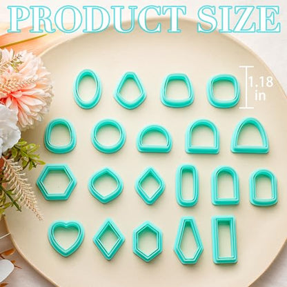 TAINSKY Polymer Clay Cutters - 20 Shapes Frame Clay Cutters, Boho Polymer Clay Cutters for Earrings Jewelry Making, Window Clay Cutters for Polymer Clay Jewelry. (Style-B) - color: Basic Set