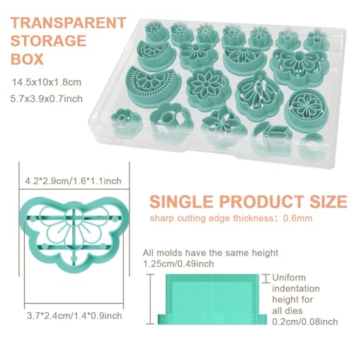 20Pcs Flower Polymer Clay Cutters Petal Clay Earrings Cutters Polymer Jewelry Cutter for Earrings Making Party Festival DIY Supplies - color: Flower