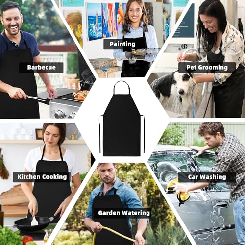 Heavy Duty Waterproof Apron - for Unisex Adult, Ultra Lightweight, Chemical Resistant Industrial Work Apron - color: Black-2pack