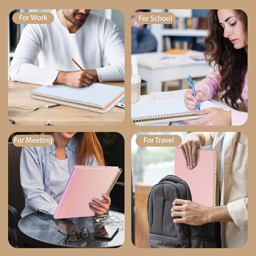 FLYING EAGLE 8.5 x 11 Large Graph Notebook Journal Spiral Graph Grid Notebook 210 Pages Hardcover Notebook Engineering Paper Notebook Graphing Notebook for Men Women, Pink - color: Pink, size: Graph