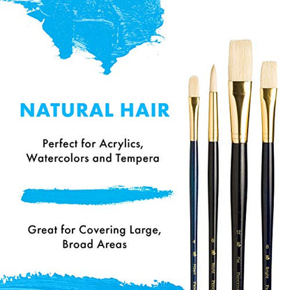 Princeton RealValue Brush Set, Natural, Dark Blue Handle, 4 Piece, 1 Count - style: Set-9131