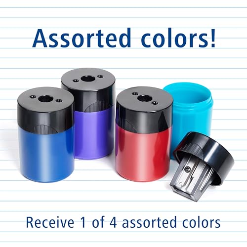 STAEDTLER pencil sharpener, premium quality sharpener with screw-on lid, prevents accidental openings, compact size for pencil case and work-station, 511 63BK