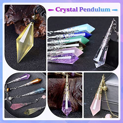 LET'S RESIN Resin Molds 18Pcs Pendulum Crystal Silicone Molds,Multi-Facet UV Resin Jewelry Molds for Quartz Crystals Pendants, Necklace